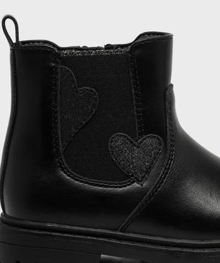 Boots Chelsea zippées à cœurs pailletés  fille - Lovely Wings vue6 - LOVELY WINGS - GEMO