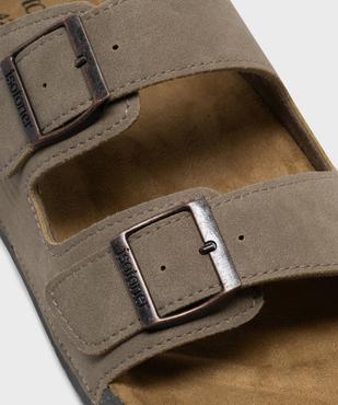 Sandales mules en suédine à larges brides homme - Isotoner vue6 - ISOTONER - GEMO