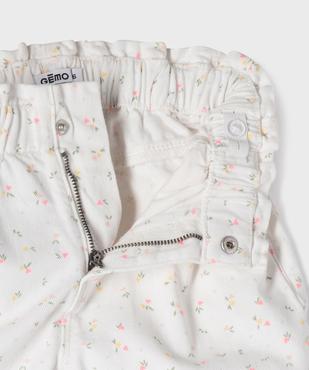 Short en toile de coton imprimée avec taille paperbag fille vue6 - GEMO (ENFANT) - GEMO