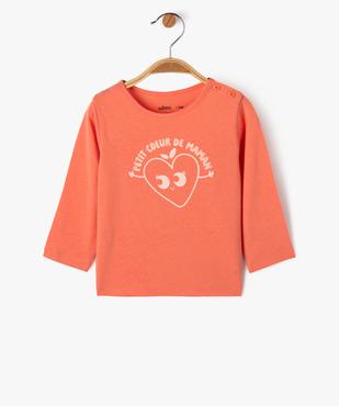 Tee-shirt à manches longues à message bébé fille vue1 - PREMIER PRIX BY GEMO - GEMO