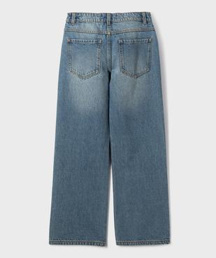 Jean loose à taille réglable en denim 100% coton fille vue5 - GEMO 4G FILLE - GEMO
