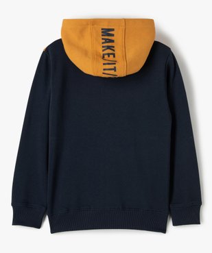 Sweat garçon zippé bicolore à capuche vue4 - GEMO (ENFANT) - GEMO