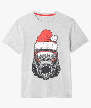Tee-shirt homme avec motif monstre spécial Noël vue4 - GEMO (HOMME) - GEMO