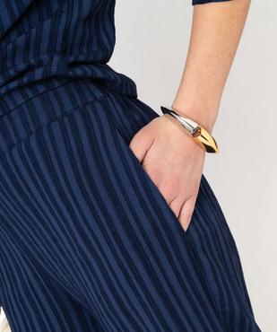 Pantalon large à rayures ton sur ton femme vue2 - GEMO(FEMME PAP) - GEMO