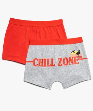 Boxer garçon stretch avec inscription au dos (lot de 2) vue1 - GEMO (JUNIOR) - GEMO
