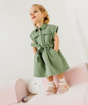 Robe chemise à manches courtes en toile de coton bébé fille vue7 - GEMO 4G BEBE - GEMO