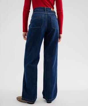 Jean wide leg taille haute avec poches plaquées femme  - LuluCastagnette vue4 - LULU CASTAGNETTE G4G D - GEMO