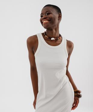 Robe longue sans manches en maille côtelée femme vue5 - GEMO(FEMME PAP) - GEMO