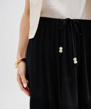 Jupe longue à volants en viscose froissée femme vue4 - GEMO(FEMME PAP) - GEMO