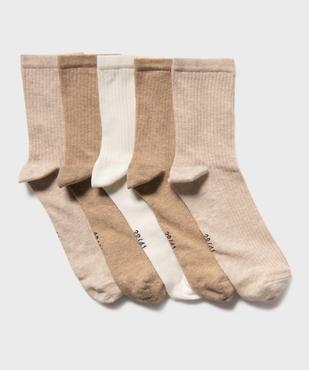 Chaussettes hautes en maille côtelée femme (lot de 5) vue1 - GEMO 4G FEMME - GEMO