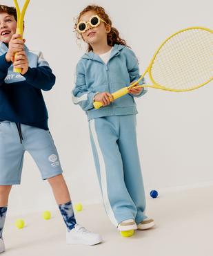 Pantalon de jogging avec bandes contrastantes fille vue1 - GEMO 4G FILLE - GEMO