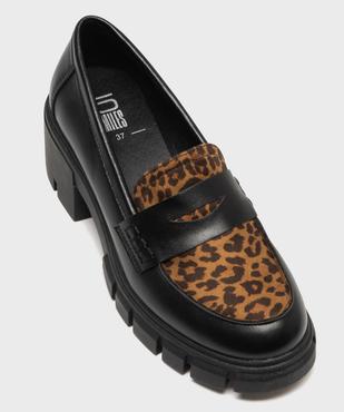 Mocassins avec dessus léopard et semelle crantée femme - 5 Miles vue5 - 5 MILES - GEMO