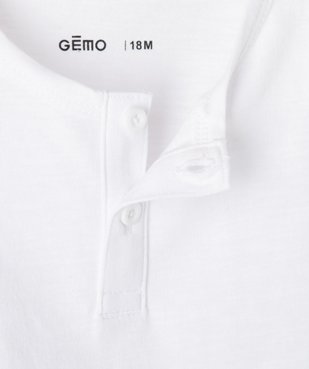 Débardeur uni avec col rond boutonné bébé garçon vue2 - GEMO(BEBE DEBT) - GEMO