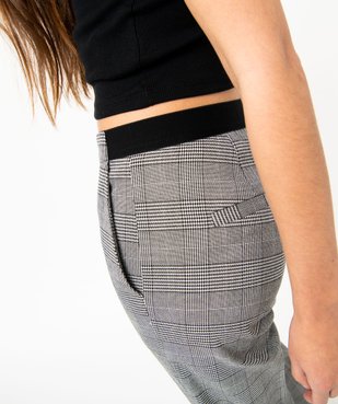 Pantalon à motif Prince de Galles et ceinture élastique femme vue6 - GEMO(FEMME PAP) - GEMO