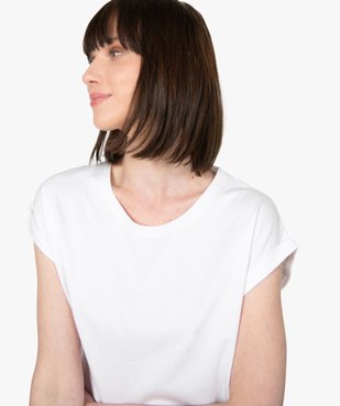 Tee-shirt femme à manches courtes à revers  vue2 - GEMO(FEMME PAP) - GEMO