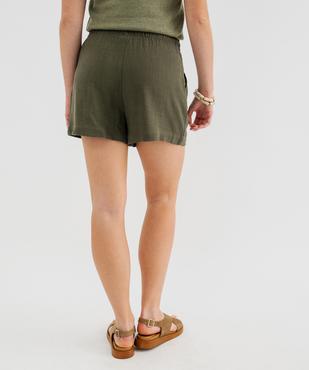 Short ample en viscose et lin femme vue3 - GEMO 4G FEMME - GEMO