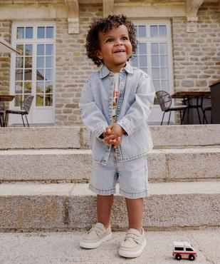 Chemise en jean avec manches retroussables bébé garçon vue2 - GEMO 4G BEBE - GEMO
