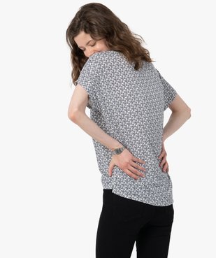 Tee-shirt femme à manches courtes à motifs graphiques vue3 - GEMO 4G FEMME - GEMO