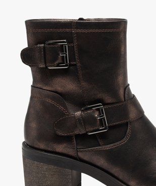 Boots femme métallisées à talon carré et semelle crantée vue6 - GEMO(URBAIN) - GEMO