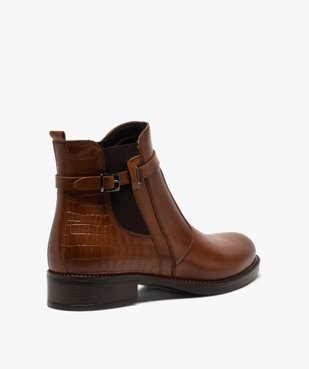 Boots femme à talon plat et bride décorative vue4 - GEMO (CASUAL) - GEMO