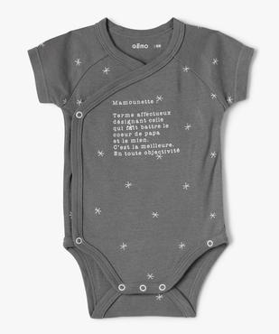 Body bébé manches courtes fermeture croisée (lot de 3) vue2 - GEMO 4G BEBE - GEMO