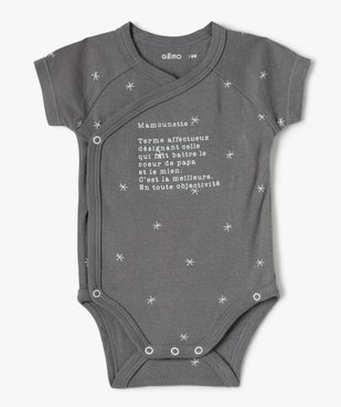 Body bébé manches courtes fermeture croisée (lot de 3) vue2 - GEMO 4G BEBE - GEMO