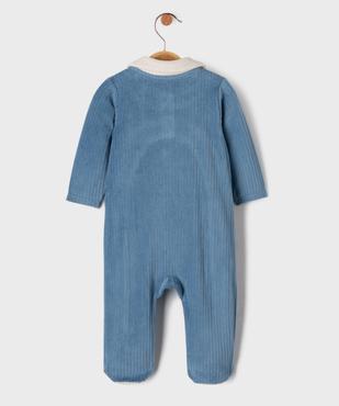 Pyjama en velours côtelé ouvert devant bébé garçon - LuluCastagnette vue3 - LULU CASTAGNETTE G4G D - GEMO
