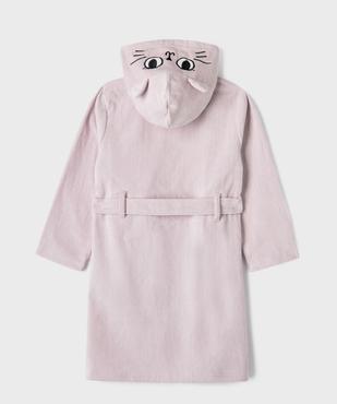Robe de chambre à capuche motif chat fille vue4 - GEMO 4G FILLE - GEMO