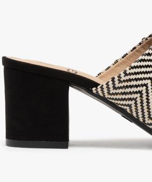 Mules femme à talon carré et large bandeau tissé vue6 - GEMO(URBAIN) - GEMO