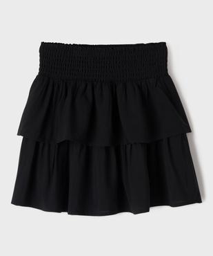 Jupe courte à volants et taille à smocks fille vue1 - GEMO 4G FILLE - GEMO