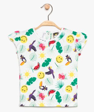 Tee-shirt bébé fille à imprimé tropical - SmileyWorld vue1 - SMILEY - GEMO