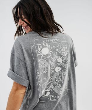 Haut de pyjama manches courtes imprimé devant et dos mixte vue1 - GEMO 4G FEMME - GEMO