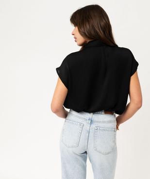Chemise manches courtes en matière satinée femme vue3 - GEMO(FEMME PAP) - GEMO