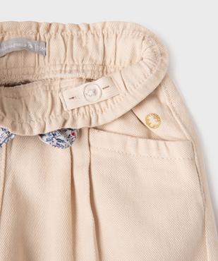 Pantalon en coton avec noeud à la taille bébé fille - LuluCastagnette vue2 - LULU CASTAGNETTE G4G D - GEMO