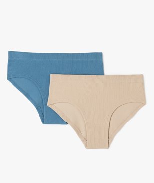 Shorty uni en maille côtelée fille (lot de 2) vue1 - GEMO 4G FILLE - GEMO