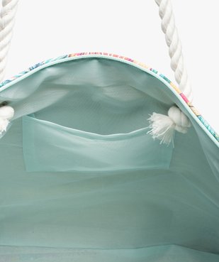 Sac de plage femme motif perroquets avec natte intégrée vue3 - GEMO (ACCESS) - GEMO