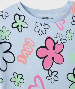 Tee-shirt manches courtes imprimé coupe oversize fille vue2 - GEMO 4G FILLE - GEMO