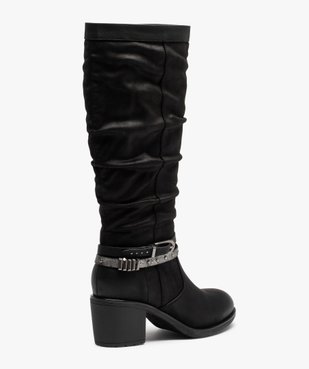 Bottes femme unies à talon large et brides fantaisie vue4 - GEMO(URBAIN) - GEMO