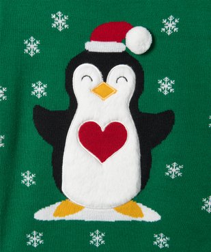 Pull fille spécial Noël avec motif pingouin vue2 - GEMO (ENFANT) - GEMO