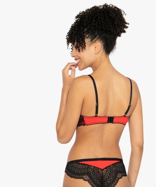 Soutien-gorge bicolore en dentelle avec armatures vue2 - GEMO(HOMWR FEM) - GEMO