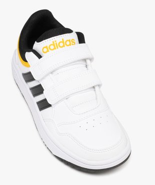 Baskets garçon à double scratch avec bandes latérales Hoops lo - Adidas  vue5 - ADIDAS - GEMO