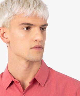 Chemise homme à manches courtes en coton lavé vue2 - GEMO (HOMME) - GEMO