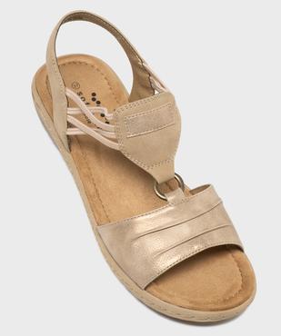 Sandales confort dessus métallisé femme - Softrelax vue2 - SOFTRELAX - GEMO