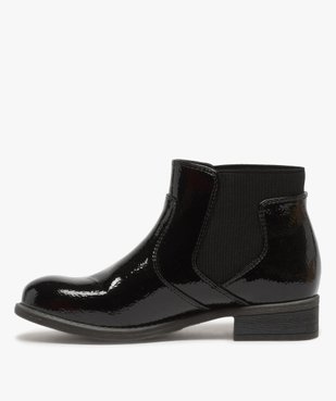 Boots fille unis tige vernie et ruban décoratif vue3 - GEMO (ENFANT) - GEMO