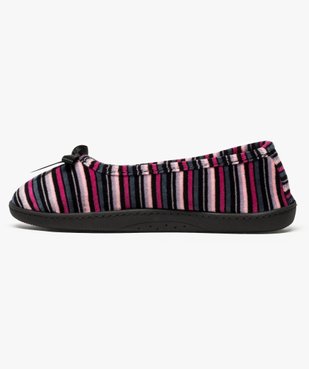 Chaussons ballerines en velours à semelle ergonmique vue3 - ISOTONER - GEMO