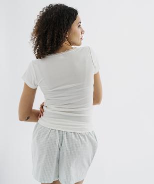 Haut de pyjama en maille côtelée femme vue3 - GEMO 4G FEMME - GEMO