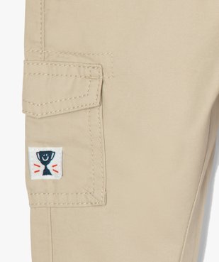 Pantalon bébé garçon en toile avec poches à rabat vue2 - GEMO(BEBE DEBT) - GEMO