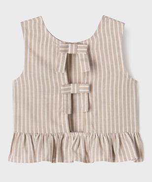 Débardeur à basque et dos fantaisie ouvert fille vue4 - GEMO 4G FILLE - GEMO