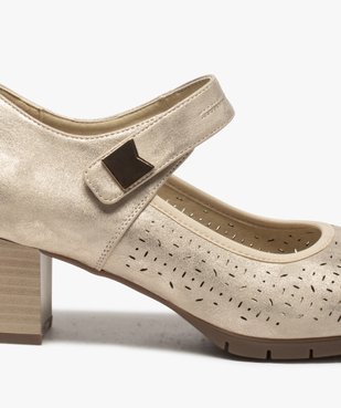 Escarpins femme confort à talon et bride scratch vue6 - GEMO(URBAIN) - GEMO