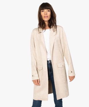 Veste femme longue avec finitions bord-franc vue1 - Nikesneakers(FEMME PAP) - Nikesneakers